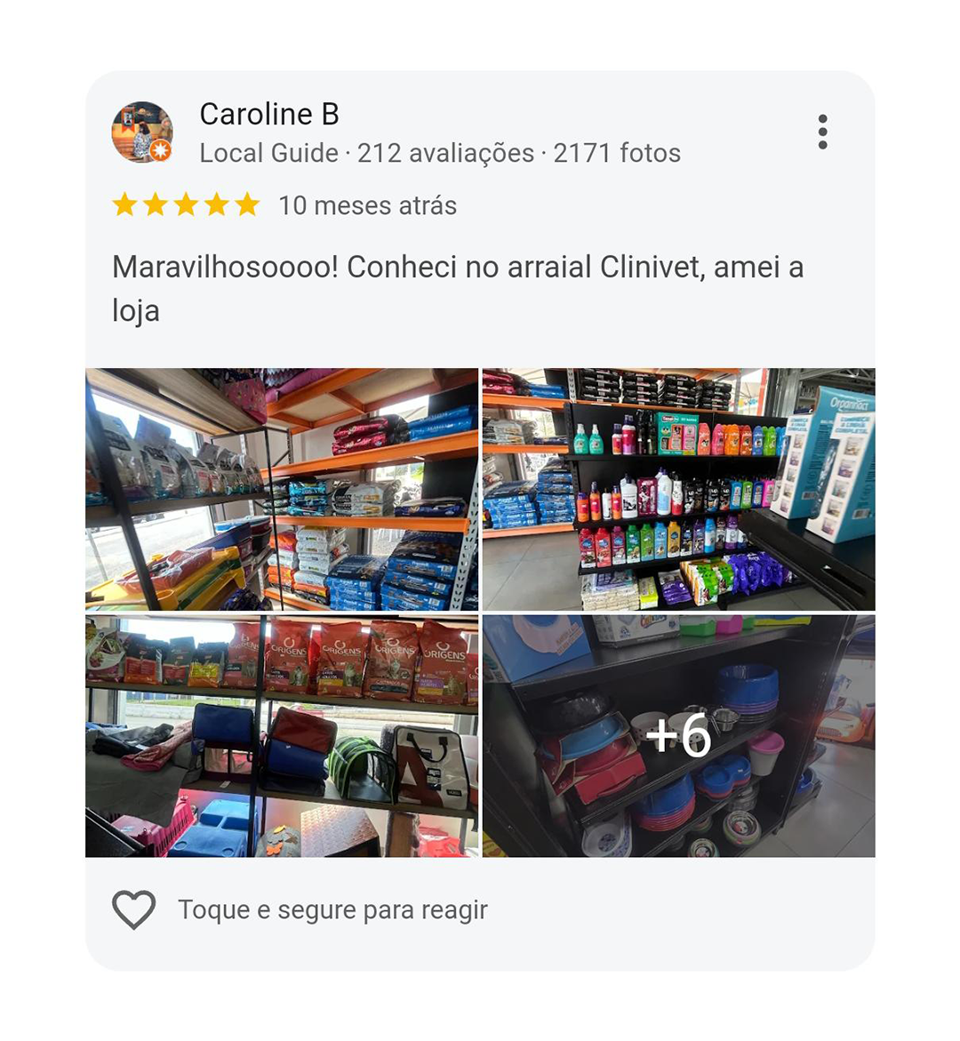 Avaliação Caroline B — 5 estrelas