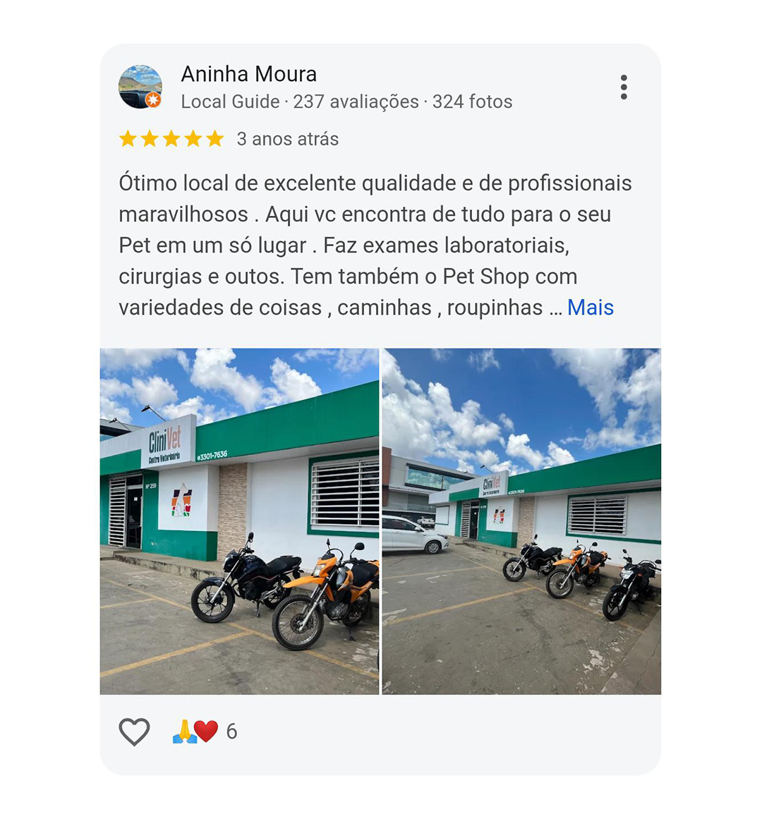 Avaliação Aninha Moura — 5 estrelas